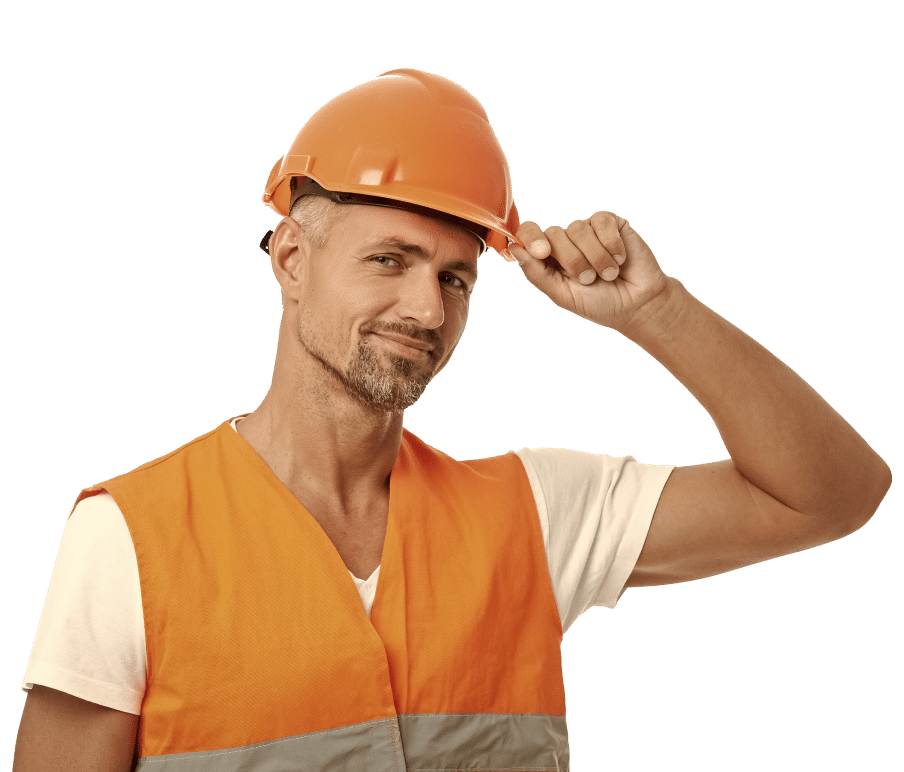 mężczyzna w kasku bhp